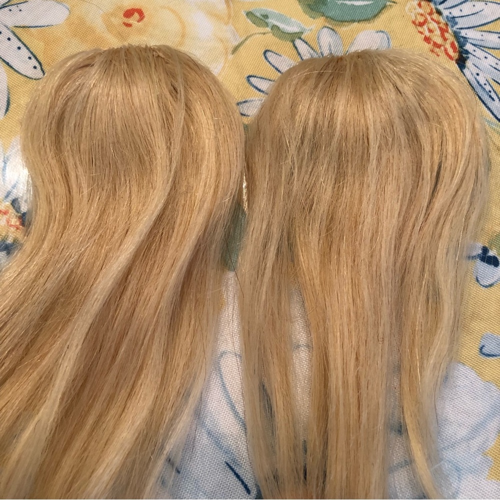 2 Blonde Short Clip In Hair Pieces